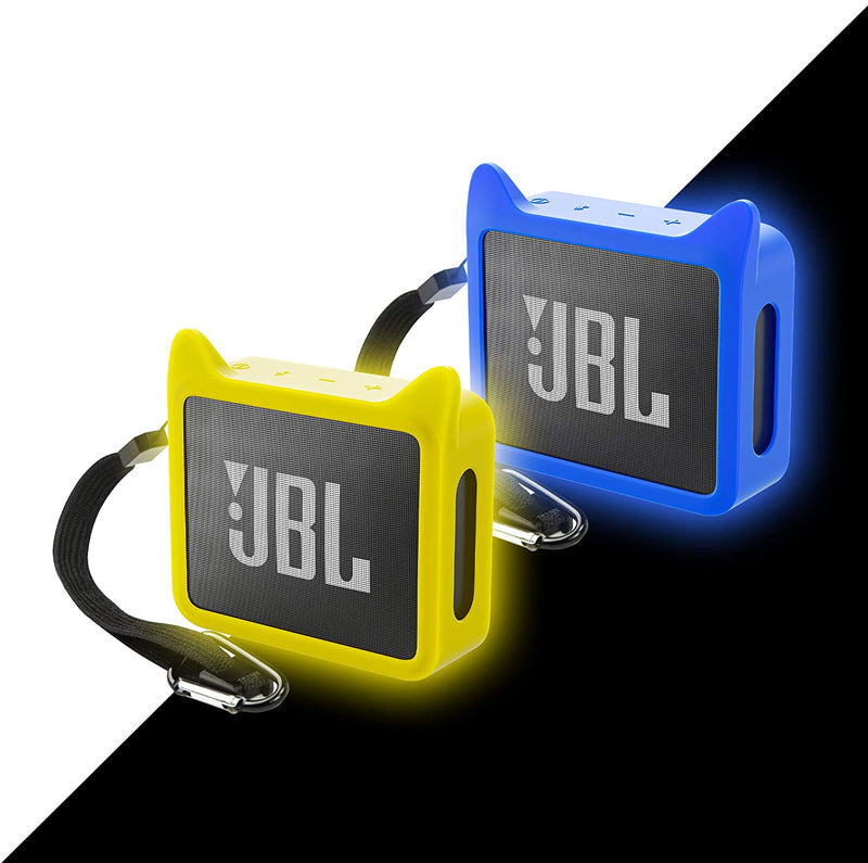 Silicone Carrying Case for JBL GO 2 Bluetooth Speaker Cute Cat Ear Shape Glow in Dark