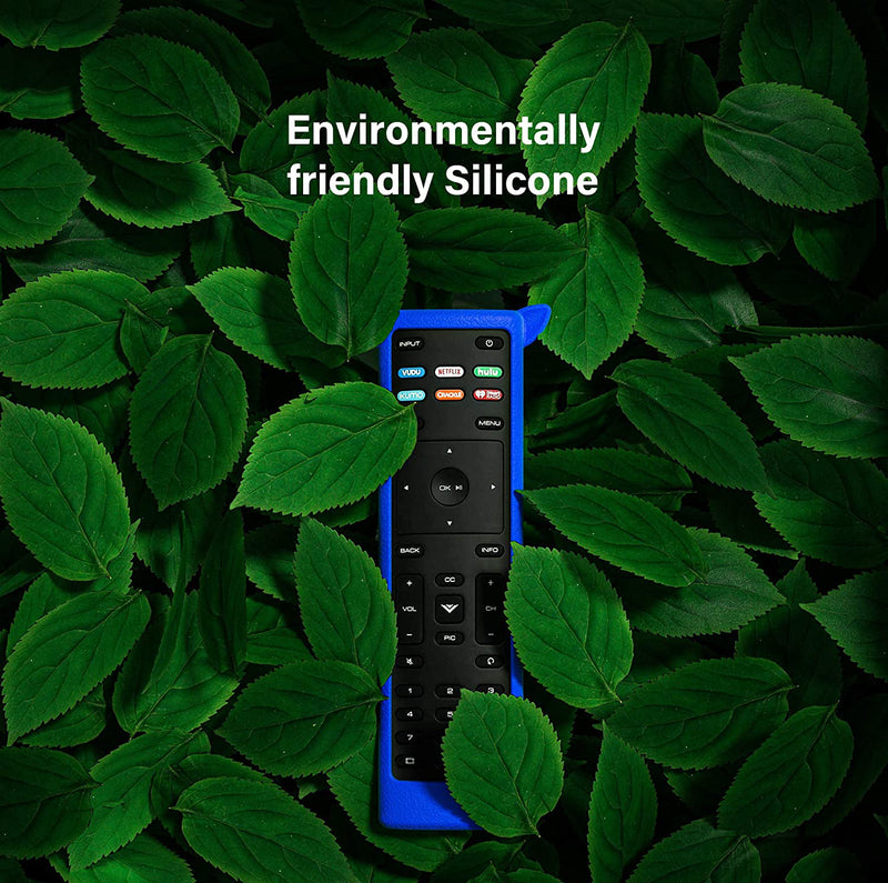 2 Pack Remote Case Compatible with Vizio XRT136 XRT140 Smart TV Remote Skin-Friendly Shockproof Silicone Cover Sleeve for Vizio XRT136 Remote Anti-Lost with Wrist Strap (Glow in Dark Blue)