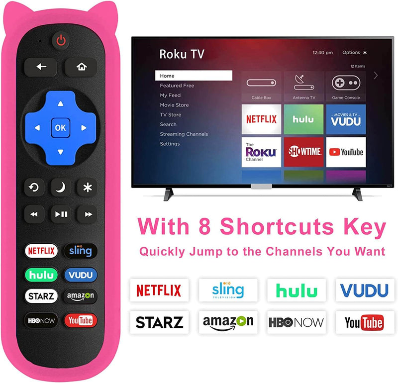 Motiexic™ Remote For All Roku TV With Glow in Dark Anti-lost Cover