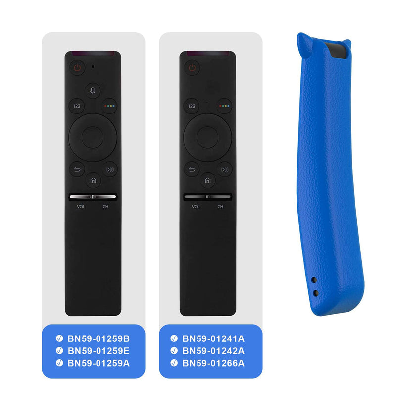 2 Pack Silicone Protective Remote Case for Samsung Smart TV Remote Control BN59 Series, Cute Cat Ear Shape Shockproof Remote Cover with Hand Strap Anti-Lost and 4 Batteries （Blue+ Pink）