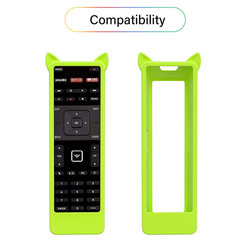 2 Pack Glow Green Remote Case for Vizio XRT500 Smart TV Remote Cover for VIZIO Smart TV Remote Control Silicone Cover Sleeve Eco-Friendly Shock Proof with Wrist Strap Anti-Lost