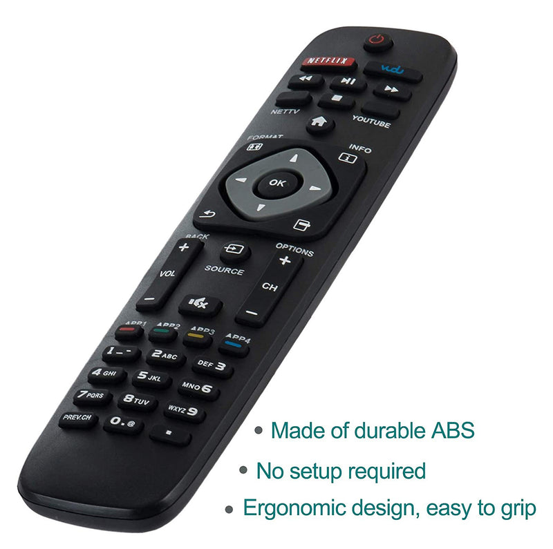 NH500UP Remote Control for Philips 55PFL5602/F7 65PFL5602/F7 Remote, with Blue Remote Case (Included Batteries)