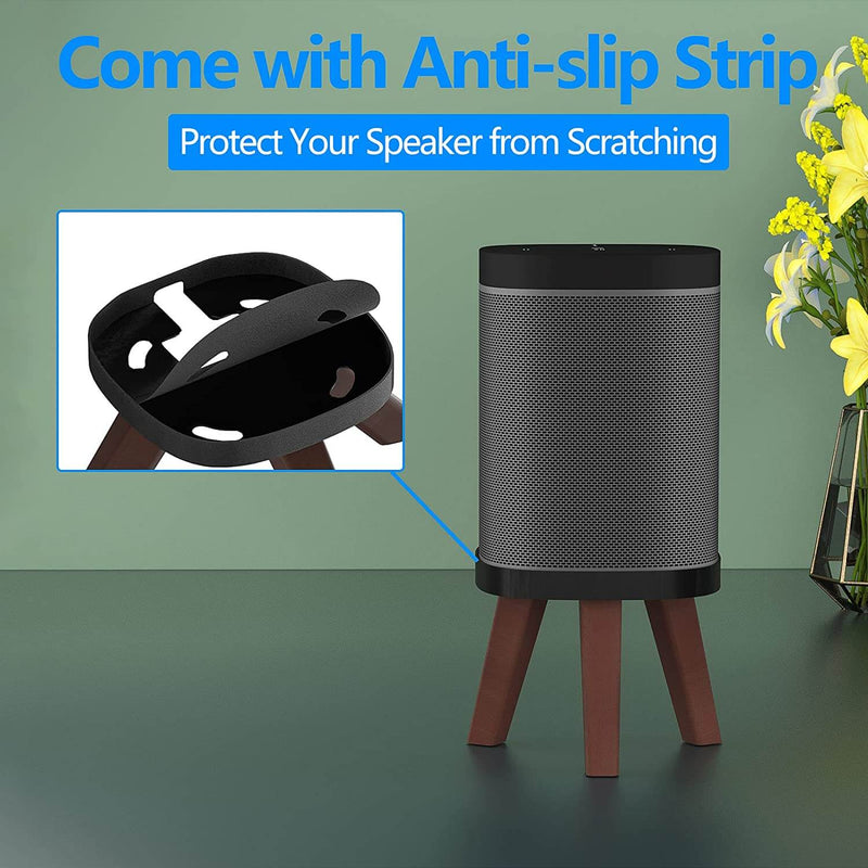 Wooden Speaker Desk Stand for Sonos One, One SL, Play 1, Black