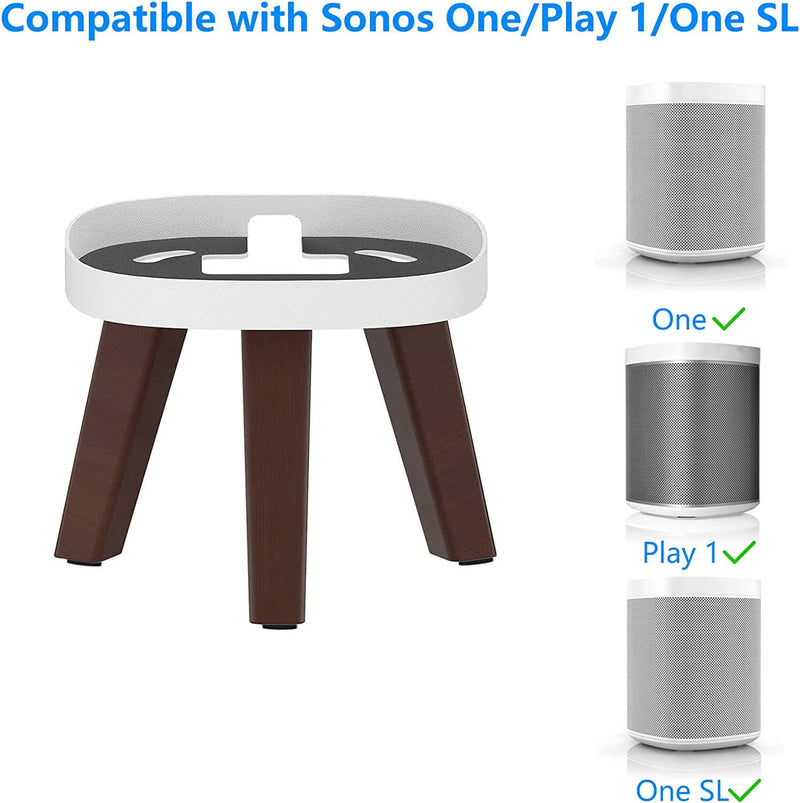 Wooden Speaker Desk Stand for Sonos One, One SL, Play 1, White